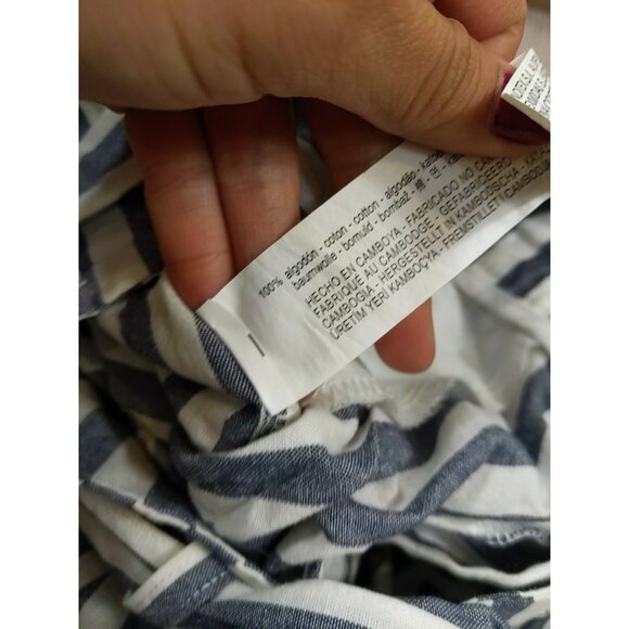 ZARA BASIC Women's Striped Cropped Pants Belted Size Small - Picture 3 of 9